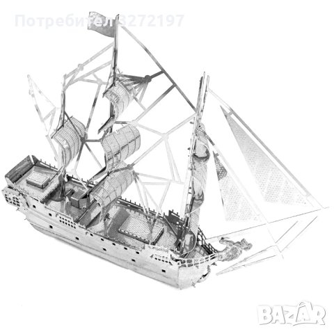 3D лазерно изрязан металeн пъзел Black Pearl Pirate Ship - Направи си сам., снимка 7 - Пъзели - 43156990