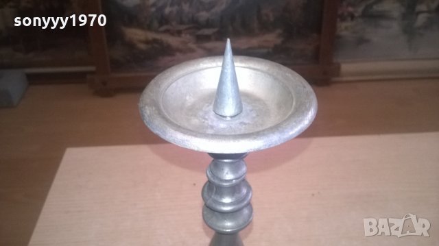 красив и стилен сив свещник-внос холандия-32х15см, снимка 8 - Колекции - 27902670