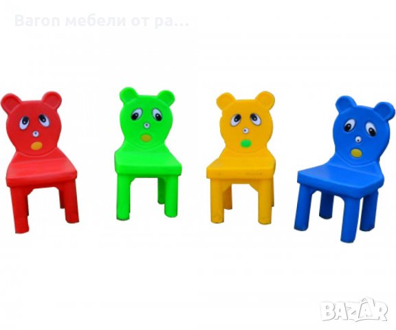 Детски пластмасови столчета Мечета
