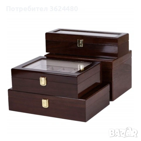 Голяма дървена кутия органайзер за часовници 4862, снимка 6 - Други - 53309273