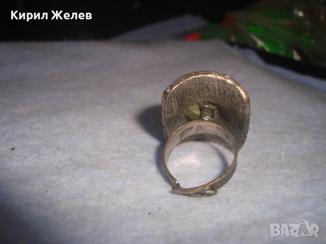 СТАР СРЕБРИСТ МЕСИНГОВ ОРНАМЕНТИРАН РЕГУЛИРУЕМ РЕТРО АРТ ПРЪСТЕН 7128, снимка 5 - Пръстени - 37420170