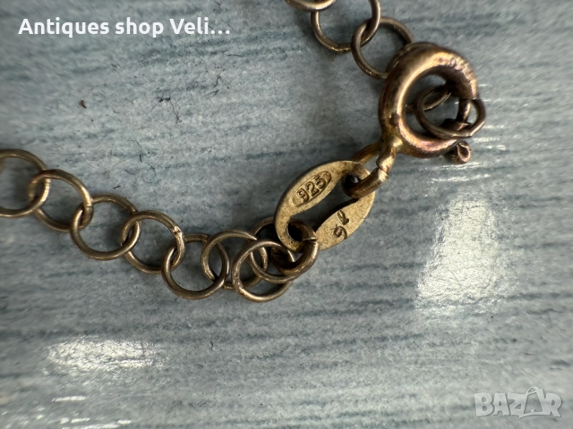 Детска сребърна гривна с позлата №7542 , снимка 2 - Гривни - 52209489