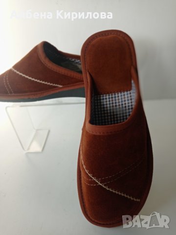 БГ естествени 37 и 38 пантофи, кафеви, снимка 5 - Пантофи - 38339853