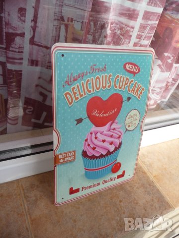 Метална табела храна мъфини кексчета за любимия любимата, снимка 2 - Други - 43454308