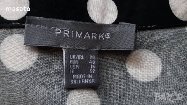 Primark - дълга черна  риза на бели точки, снимка 3 - Ризи - 28640924