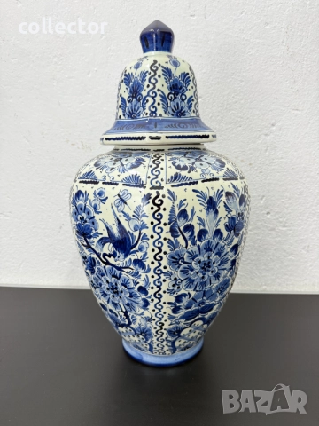 Порцеланова ваза / урна - Делфт. №7481, снимка 3 - Антикварни и старинни предмети - 52048216