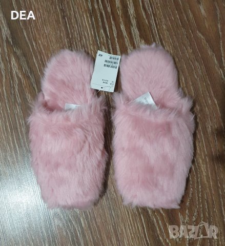 Розови пантофи с косъм HM 39н-20лв.НОВИ 