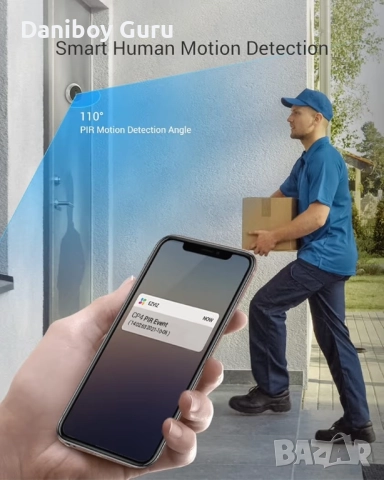 Wi Fi Смарт видео звънец Ezviz CP4, Двупосочно видео, Full HD, шпионка , App, снимка 3 - Други - 52869547