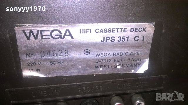 WEGA JPS 351 C-1 HIFI MADE IN WEST GERMANY-ВНОС ХОЛАНДИЯ, снимка 16 - Декове - 27780123