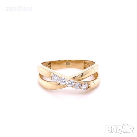 Златен дамски пръстен 3,32гр. размер:56 14кр. проба:585 модел:20335-2