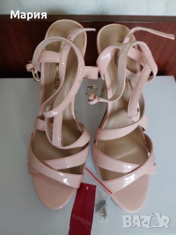 Сандали на висок ток , цвят пудра, снимка 3 - Сандали - 40482210