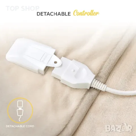 Луксозно поларено електрическо одеяло MONHOUSE 130X160 см 120W/Цифров контролер/9 настройки/Таймер, снимка 3 - Тримери - 49308695