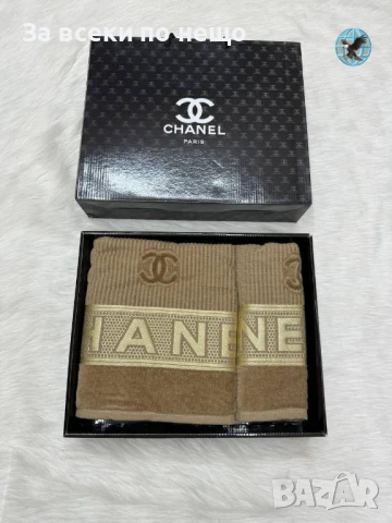 Chanel Луксозни Хавлии - 2бр. в кутия - Налични Различни Цветове Код E704, снимка 6 - Хавлиени кърпи - 51152282