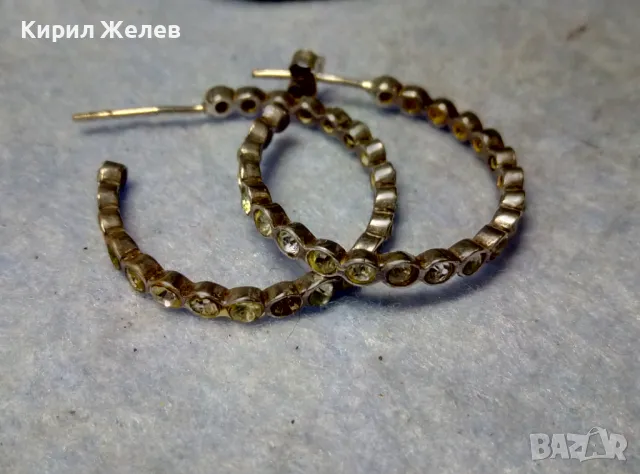 СТАРИ СТИЛНИ СКЪПОЦЕННИ СРЕБЪРНИ ОБЕЦИ СРЕБРО ВИСОКА ПРОБА с ИСКРЯЩИ ФАСЕТИРАНИ ЦИРКОНИ 48617, снимка 2 - Антикварни и старинни предмети - 49511073