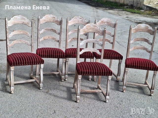 Комплект от 6 стола масив, снимка 2 - Столове - 53323077