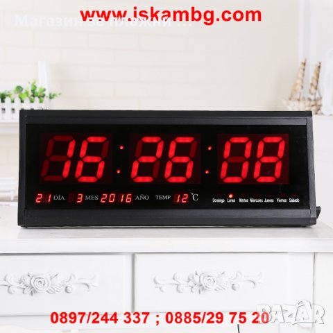 стенен електронен часовник с термометър, снимка 7 - Други стоки за дома - 28529994