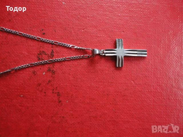 Невероятно сребърно колие верижка с кръст 925 а, снимка 5 - Колиета, медальони, синджири - 53322959