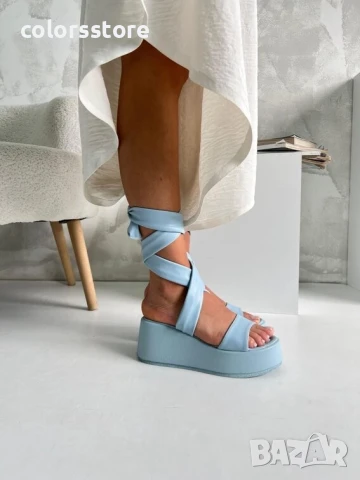 Сандали на платформа - синя кожа - SML66

., снимка 2 - Сандали - 50634462