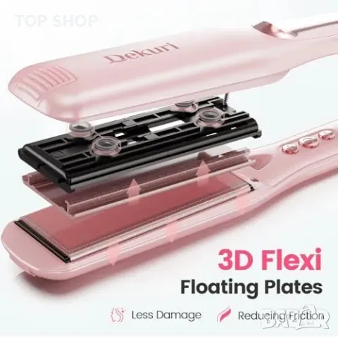 Нова Керамична преса за коса с 42 мм широки плочи идеална за гъста коса, снимка 3 - Преси за коса - 49238485