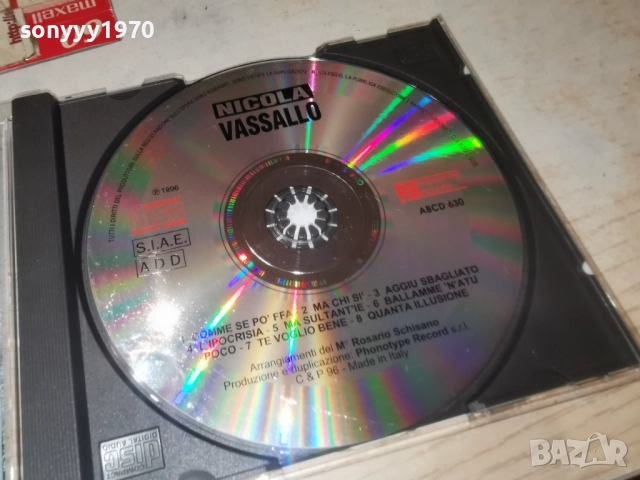 NICOLA VASSALLO CD 1412251742, снимка 6 - CD дискове - 52792451