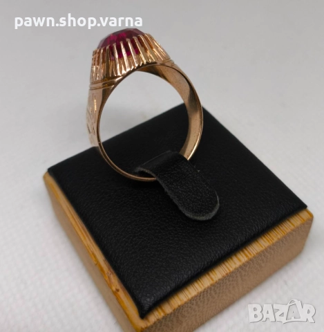 Винтидж златен пръстен – съветско злато, 583, снимка 3 - Пръстени - 51859366
