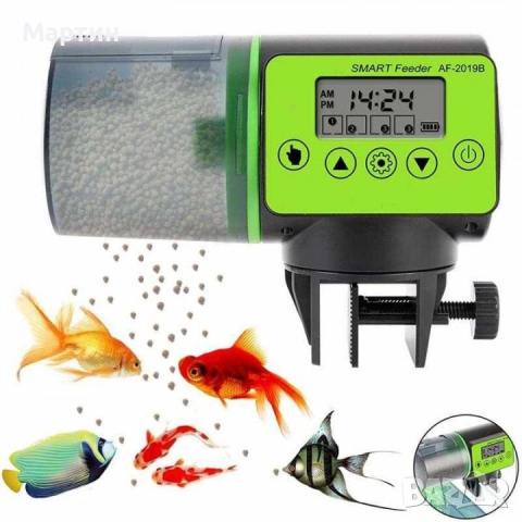 Автоматична хранилка за рибки AF-2019B LCD дисплей аквариум