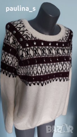 Марков пуловер с декорации / голям размер , снимка 3 - Блузи с дълъг ръкав и пуловери - 43845328