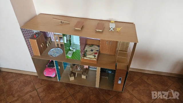 Къща за кукли Барби, ръчно изработена, снимка 5 - Кукли - 50799639