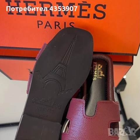 Дамски чехли Hermes, снимка 9 - Чехли - 50780897