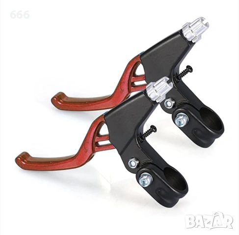 Комплект от 2 дръжки за спирачки за велосипеди, JeiibrZui, алуминий, черно/червено