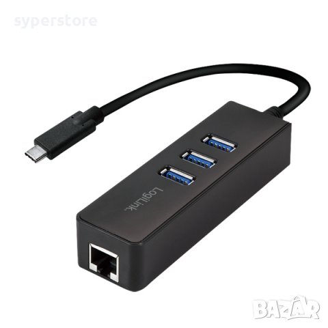 USB Хъб + 3xU3.0 + Преобразувател USB-C to Giga LAN SS300797