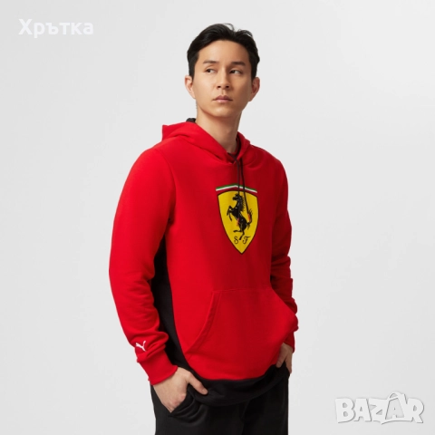 Puma Scuderia Ferrari F1 Logo Hoodie - Оригинален мъжки суитшърт, снимка 3 - Суичъри - 52666485