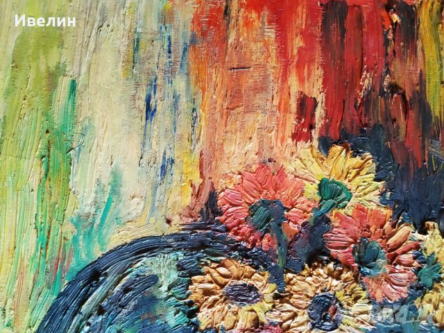 стара картина-цветя, снимка 3 - Картини - 28882206