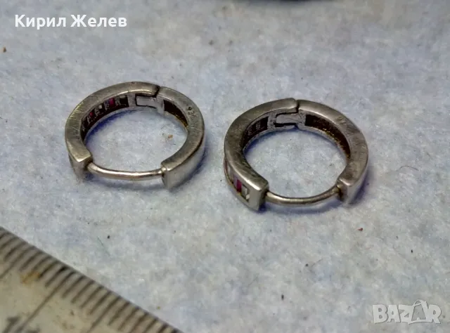 ПРЕКРАСНИ РУБИНЕНИ СРЕБЪРНИ ОБЕЦИ - АНГЛИЯ СРЕБРО 925 с ЮВЕЛИРНО ФАСЕТИРАНИ РУБИНИ 50065, снимка 7 - Обеци - 49704566