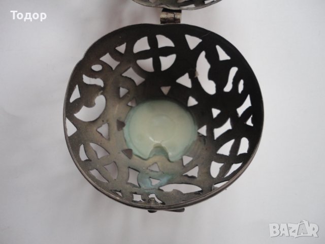 Ажурен бронзов свещник топка  маркиран , снимка 5 - Декорация за дома - 43559678