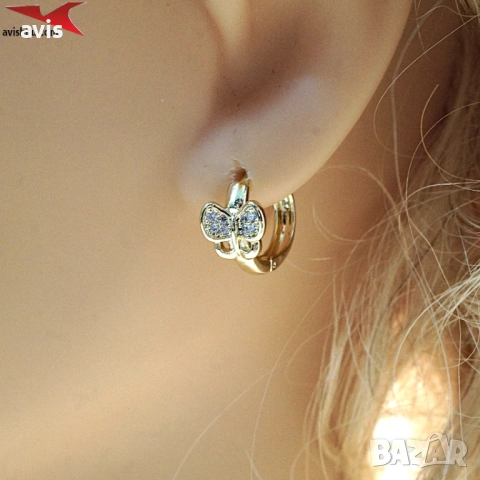 Обеци с 14К златно покритие 2141839, снимка 4 - Обеци - 52747341