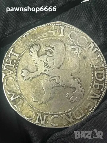  Сребърна монета 1 талер 1641 Daalder "Leeuwendaalder", снимка 2 - Нумизматика и бонистика - 49297741