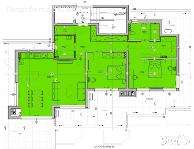 Тристаен панорамен със 129 м² тераса, снимка 4 - Апартаменти - 51767449