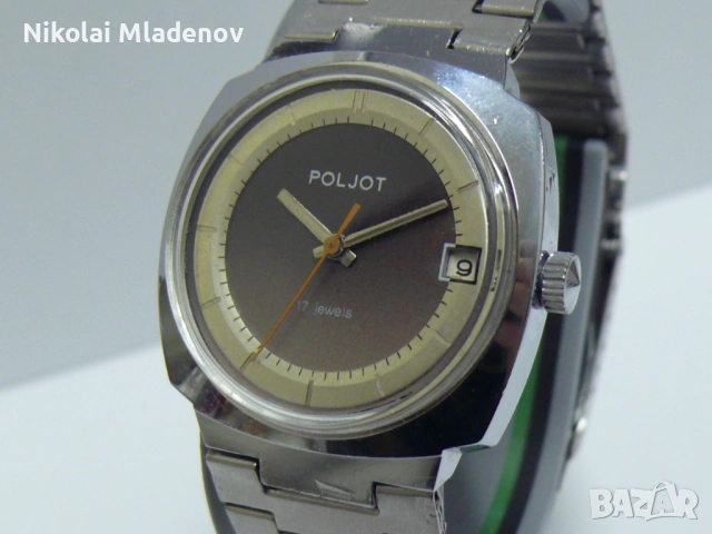 Съветски Полет/POLJOT Мъжки ръчен часовник, работещ! С дата, снимка 6 - Мъжки - 53067026