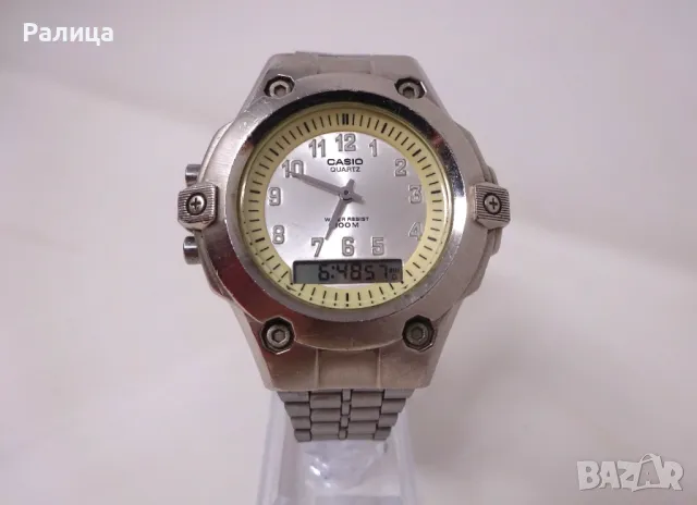 Мъжки кварцов часовник Casio с аларма и двойно време, снимка 8 - Мъжки - 48637919