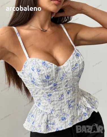 Дамски секси топ с връзки и гол гръб, 2цвята , снимка 4 - Корсети, бюстиета, топове - 50952962