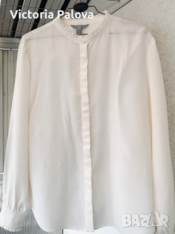 Разкошна копринена риза/блуза цвят екрю ( айвъри), снимка 4 - Ризи - 44846261