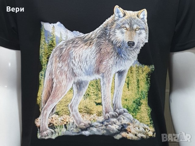 Нова мъжка тениска с трансферен печат Вълк, Серия вълци, снимка 6 - Тениски - 27554821