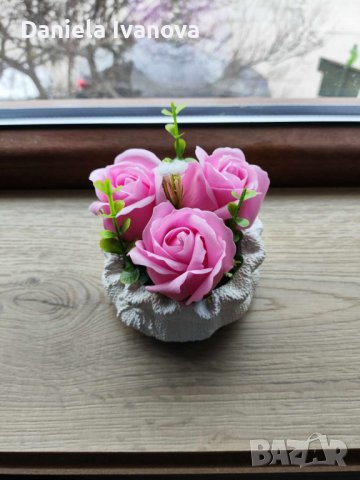 Сапунени рози, снимка 3 - Изкуствени цветя - 38183779