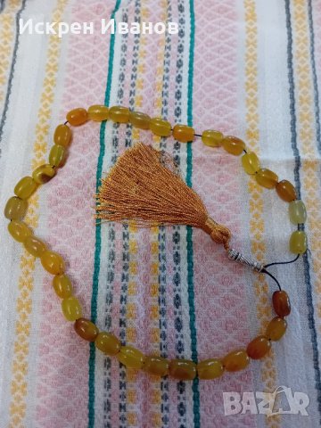 Броеница Ахат жълто-оранжев , снимка 2 - Ръчно изработени сувенири - 43113751