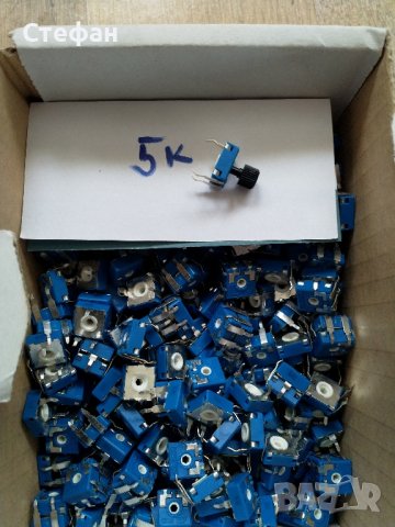 тример потенциометър линеен 5к , 10к и4,7М заедно с врътките, снимка 3 - Други инструменти - 43165446