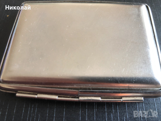 Метална табакера V.H. (Von Hofe) – Made in Germany (за 14 цигари 80 мм), компактна, много запазена, снимка 12 - Табакери - 53572544