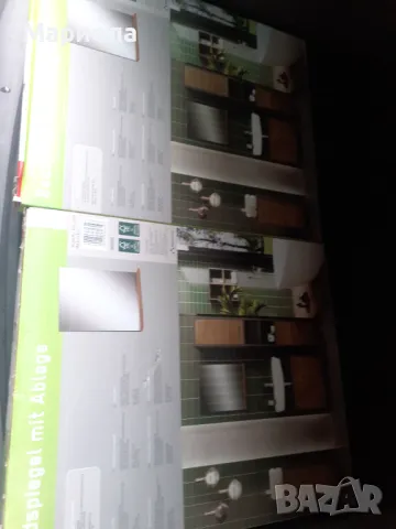 Огледало с кафява полица + етажерка за баня меланиново покритие, снимка 3 - Етажерки - 47680456