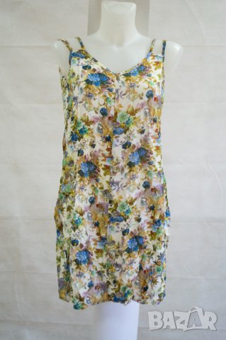 Многоцветна къса рокля с флорален принт - M, снимка 2 - Рокли - 43111499