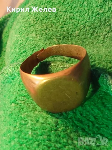 СТАР БРОНЗОВ ПРЪСТЕН КЛАСИЧЕСКИ РЕТРО МОДЕЛ РЪЧНА ИЗРАБОТКА 17293, снимка 10 - Антикварни и старинни предмети - 47122542